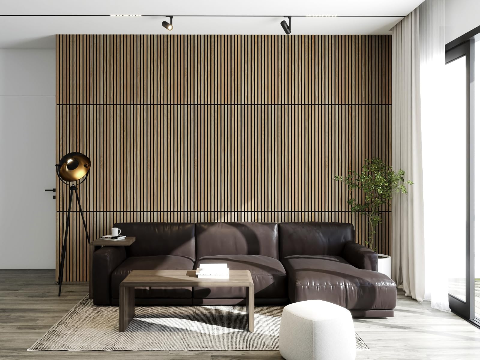 Amazon.co.jp: Woody Walls 無垢材スラット壁パネル、木製スラット壁